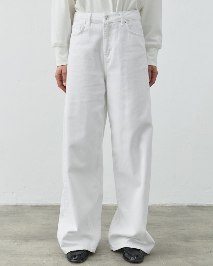 Baggy Fit Jean Beyaz - Aybikestil