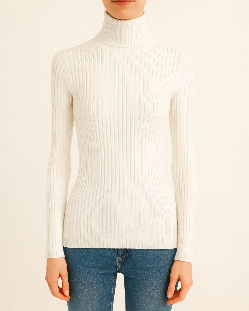 Balıkçı Yaka Fitilli Body Ekru - Aybikestil