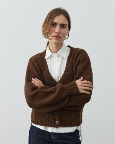 Basic Hırka Kahverengi 