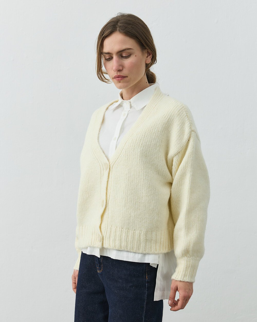 Basic Hırka Krem - Aybikestil