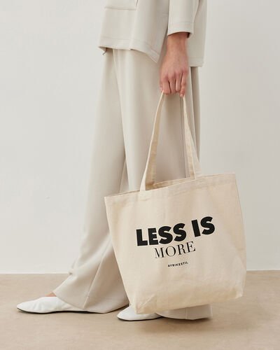 Baskılı Körüklü Kanvas Çanta Natural - Aybikestil (1)