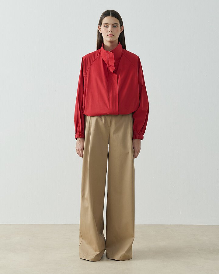Paper Gabardin Bomber Ceket Kırmızı - Aybikestil (1)