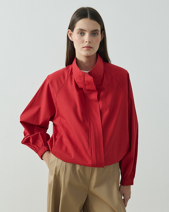 Paper Gabardin Bomber Ceket Kırmızı - Aybikestil