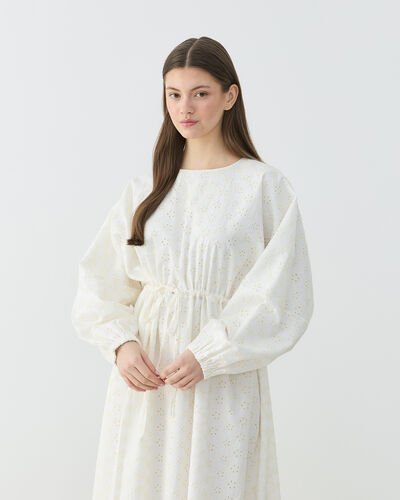 Brode Yarasa Kol Tünelli Elbise Natural - Aybikestil (1)