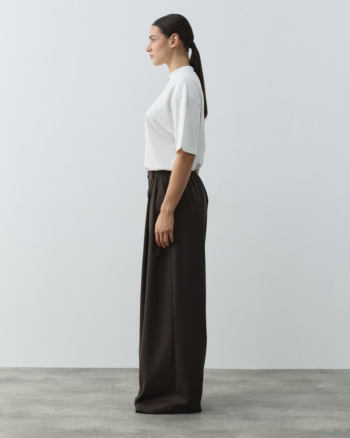 Çift Pileli Palazzo Pantolon Acı Kahve - Aybikestil (1)