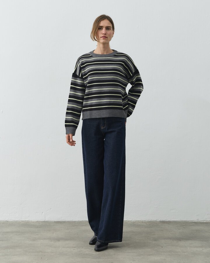 Çizgili Kazak Siyah - Aybikestil (1)