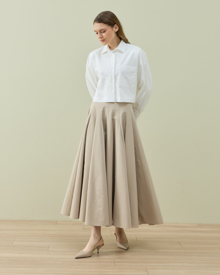 Çok Parçalı Godeli Lady Etek Bej - Aybikestil (1)