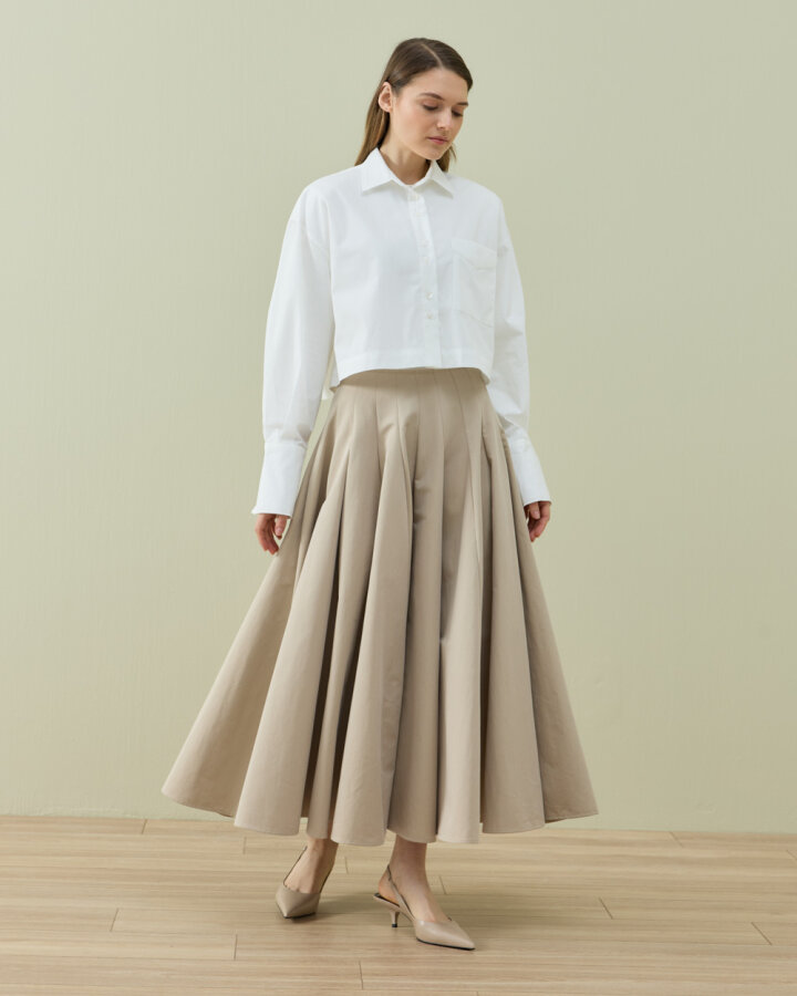 Çok Parçalı Godeli Lady Etek Bej - Aybikestil (1)