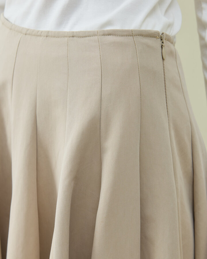 Çok Parçalı Godeli Lady Etek Bej - Aybikestil (1)