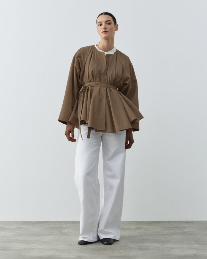 Çok Volanlı Dove Ceket Camel - Aybikestil (1)