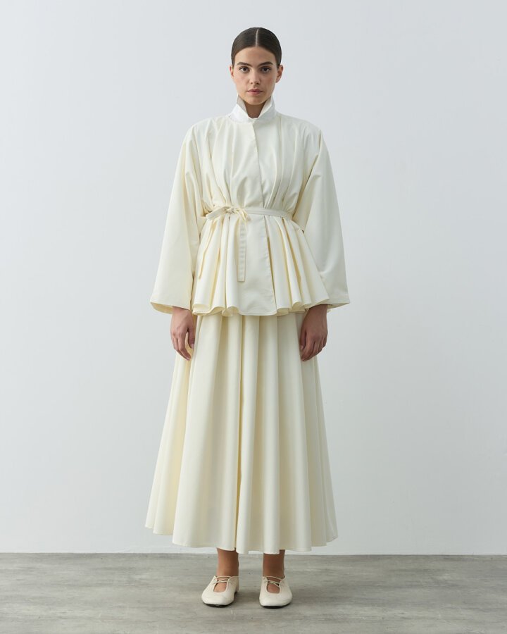 Çok Volanlı Dove Ceket Ekru - Aybikestil (1)