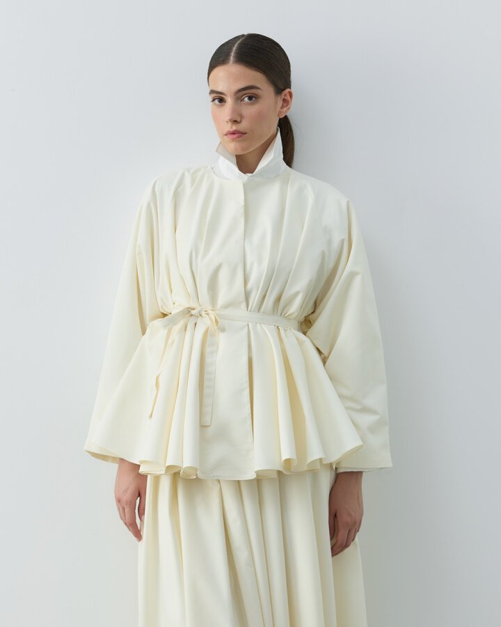 Çok Volanlı Dove Ceket Ekru