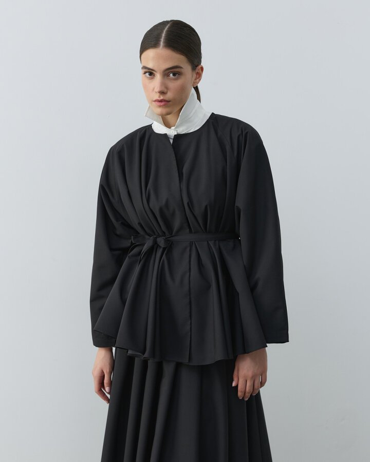 Çok Volanlı Dove Ceket Siyah