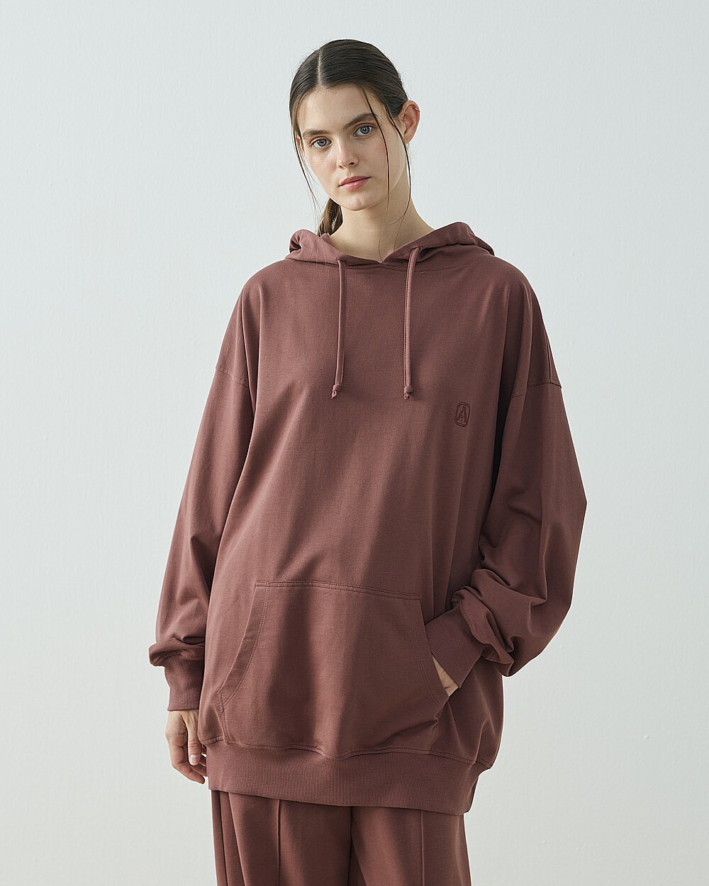 Cotton İki İplik Kapüşonlu Hoodie Sweatshirt Erik Çürüğü - 