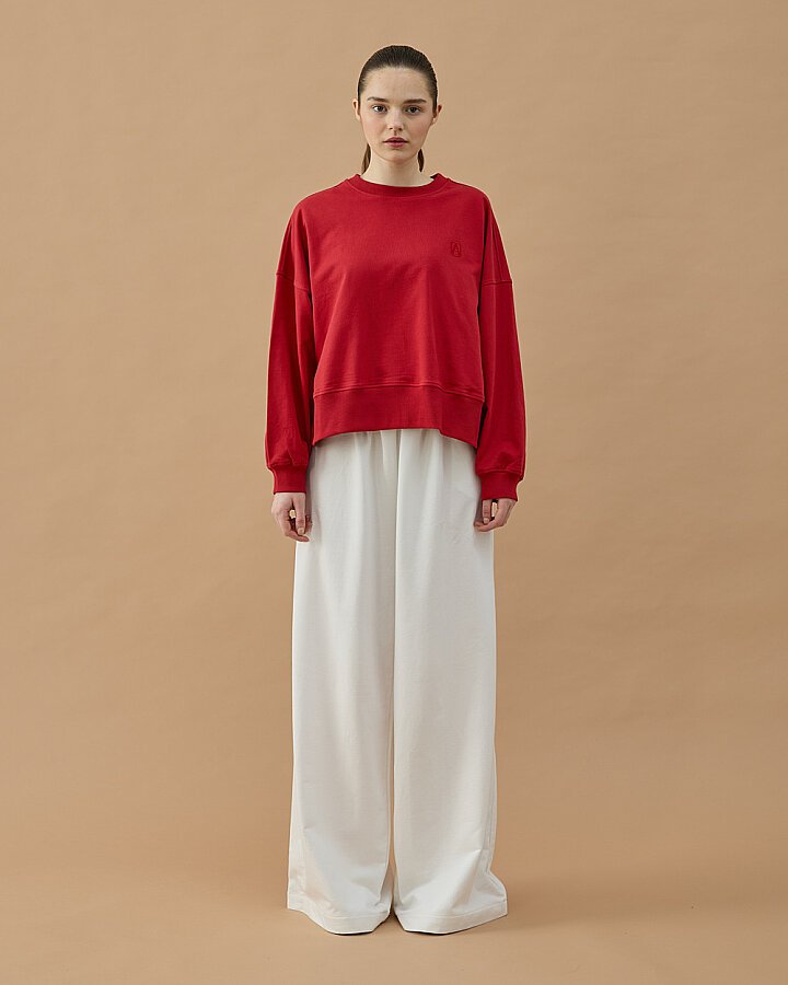 Cotton İki İplik Mini Sweat Kırmızı - Aybikestil (1)