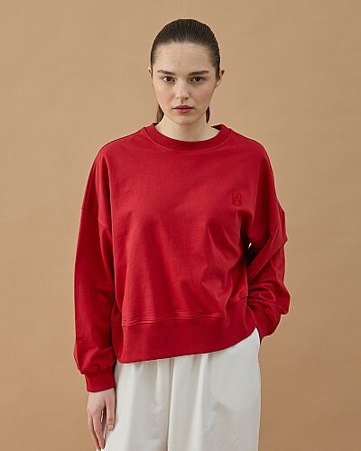 Cotton İki İplik Mini Sweat Kırmızı 