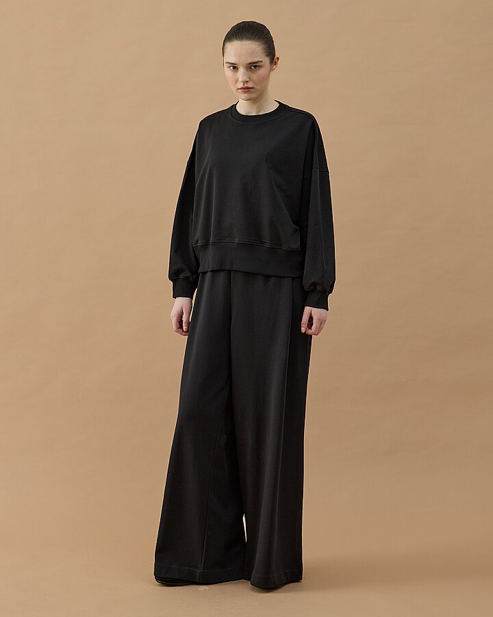 Cotton İki İplik Mini Sweat Siyah - Aybikestil (1)