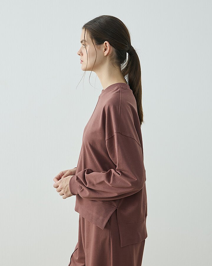 Cotton İki İplik Kesikli Dikişli Kısa Sweat Erik Çürüğü - Aybikestil (1)