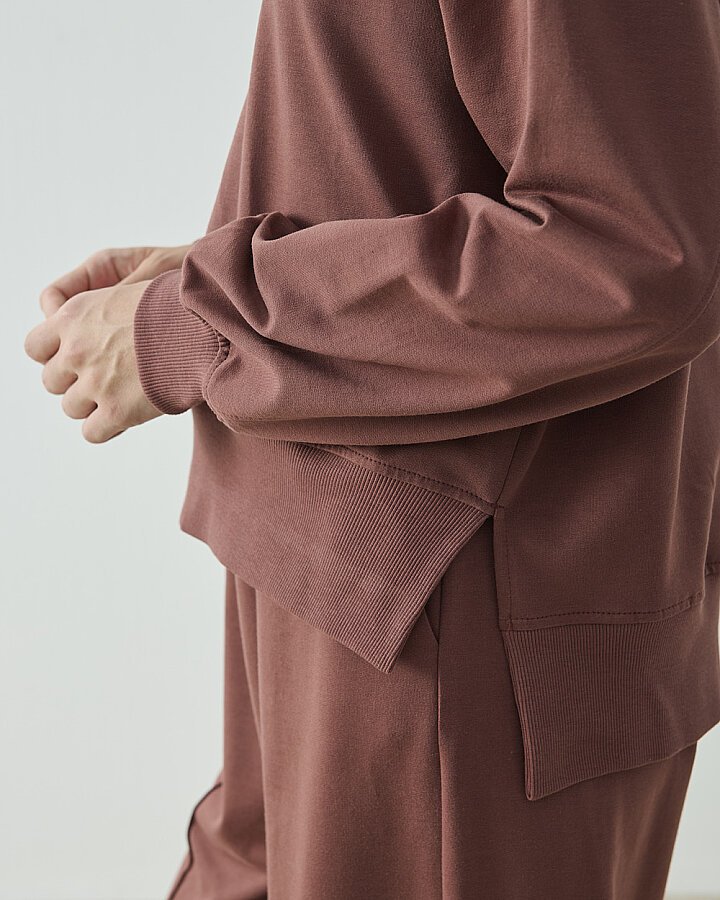Cotton İki İplik Kesikli Dikişli Kısa Sweat Erik Çürüğü - Aybikestil (1)