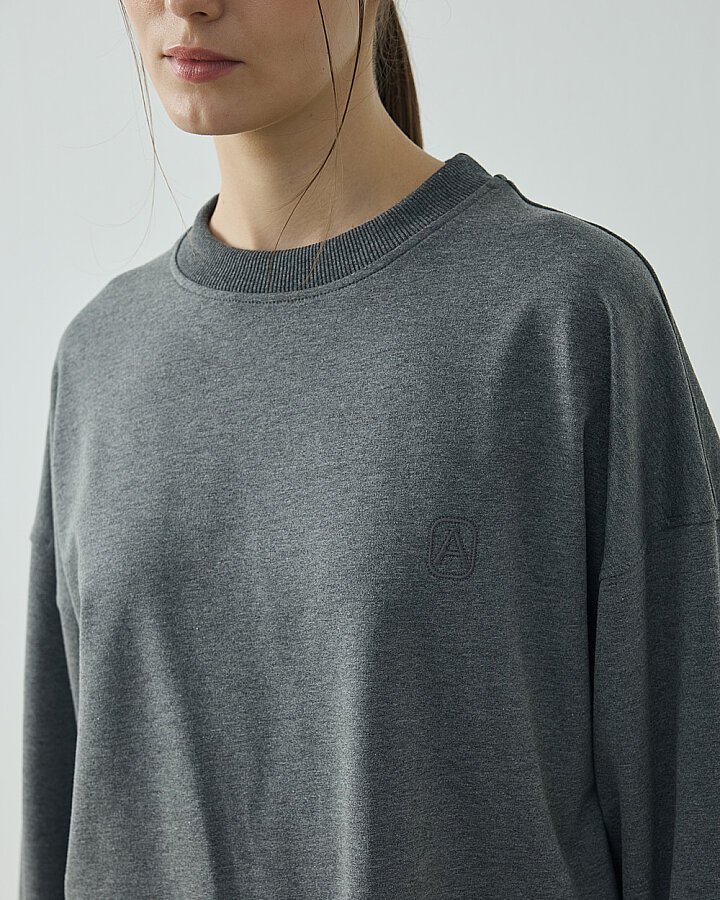 Cotton İki İplik Pure Sweat Antrasit - Aybikestil (1)