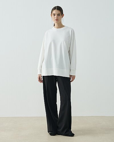 Cotton İki İplik Pure Sweat Ekru - Aybikestil (1)