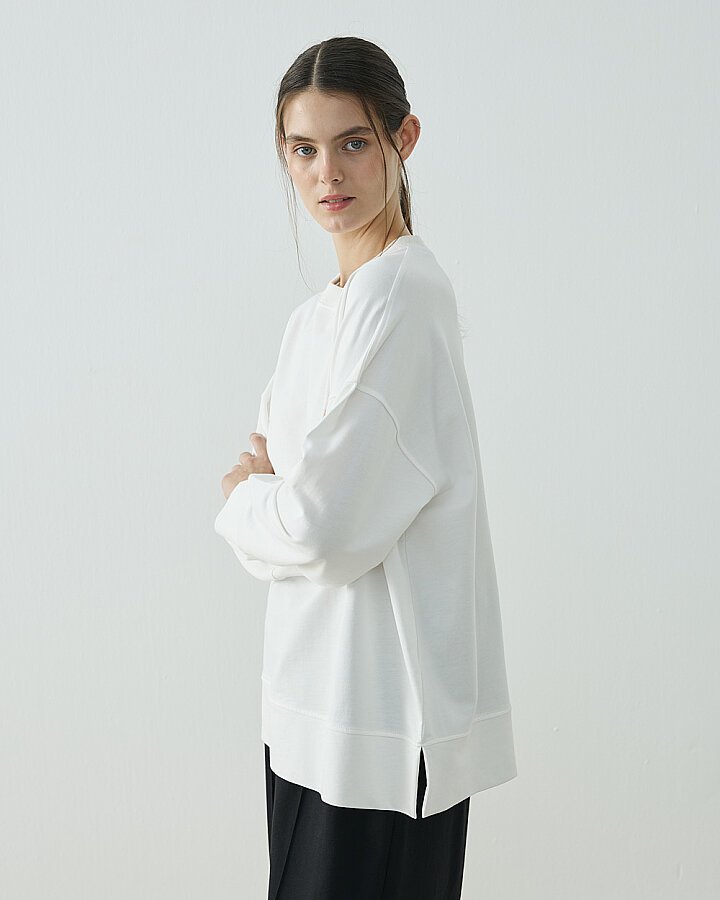 Cotton İki İplik Pure Sweat Ekru - Aybikestil (1)
