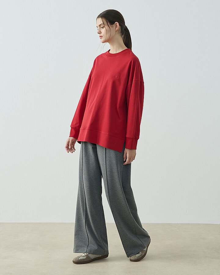 Cotton İki İplik Pure Sweat Kırmızı - Aybikestil (1)