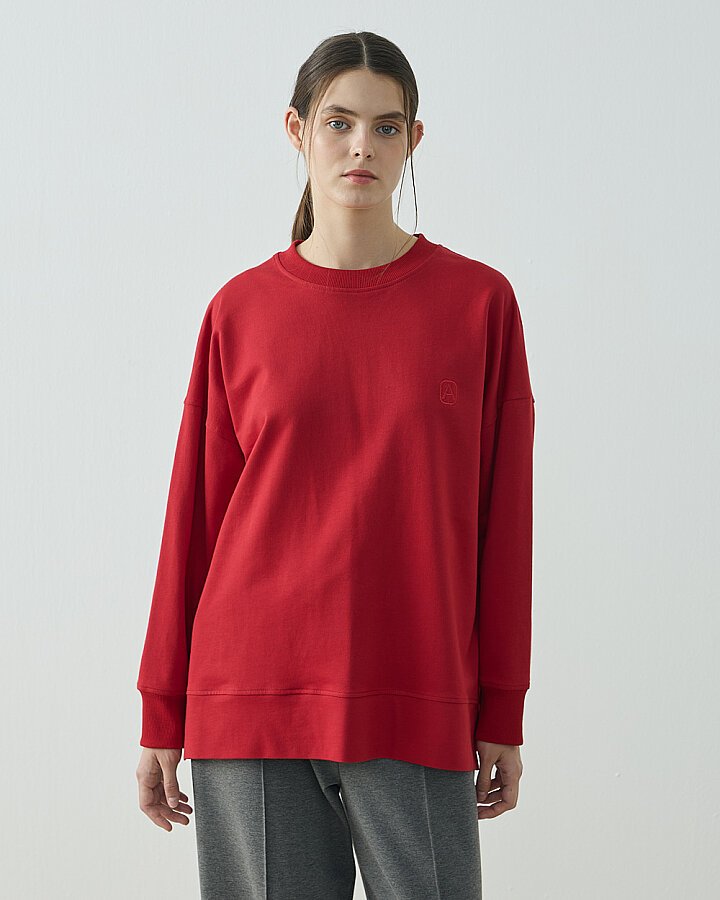 Cotton İki İplik Pure Sweat Kırmızı - Aybikestil (1)