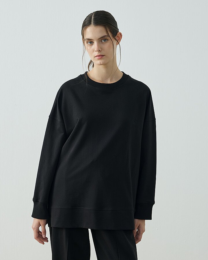 Cotton İki İplik Pure Sweat Siyah - Aybikestil
