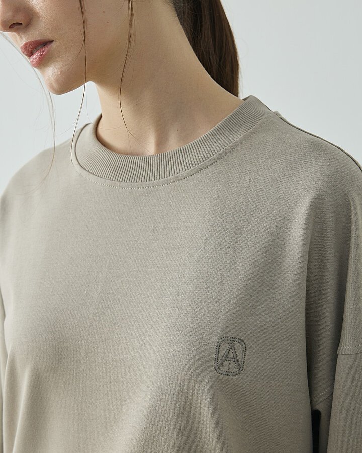 Cotton İki İplik Pure Sweat Taş - Aybikestil (1)
