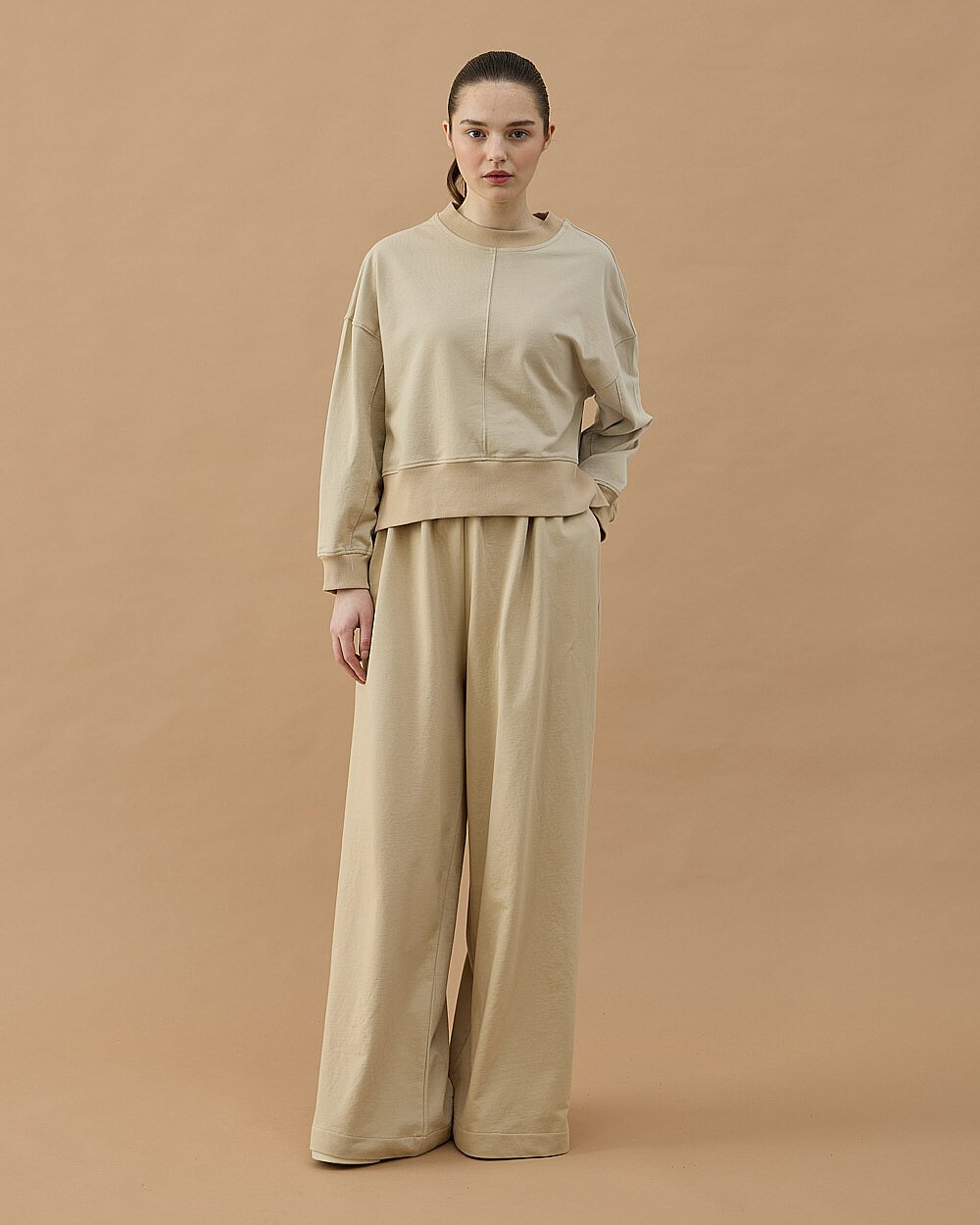 Cotton İki İplik Takım Bej - Aybikestil