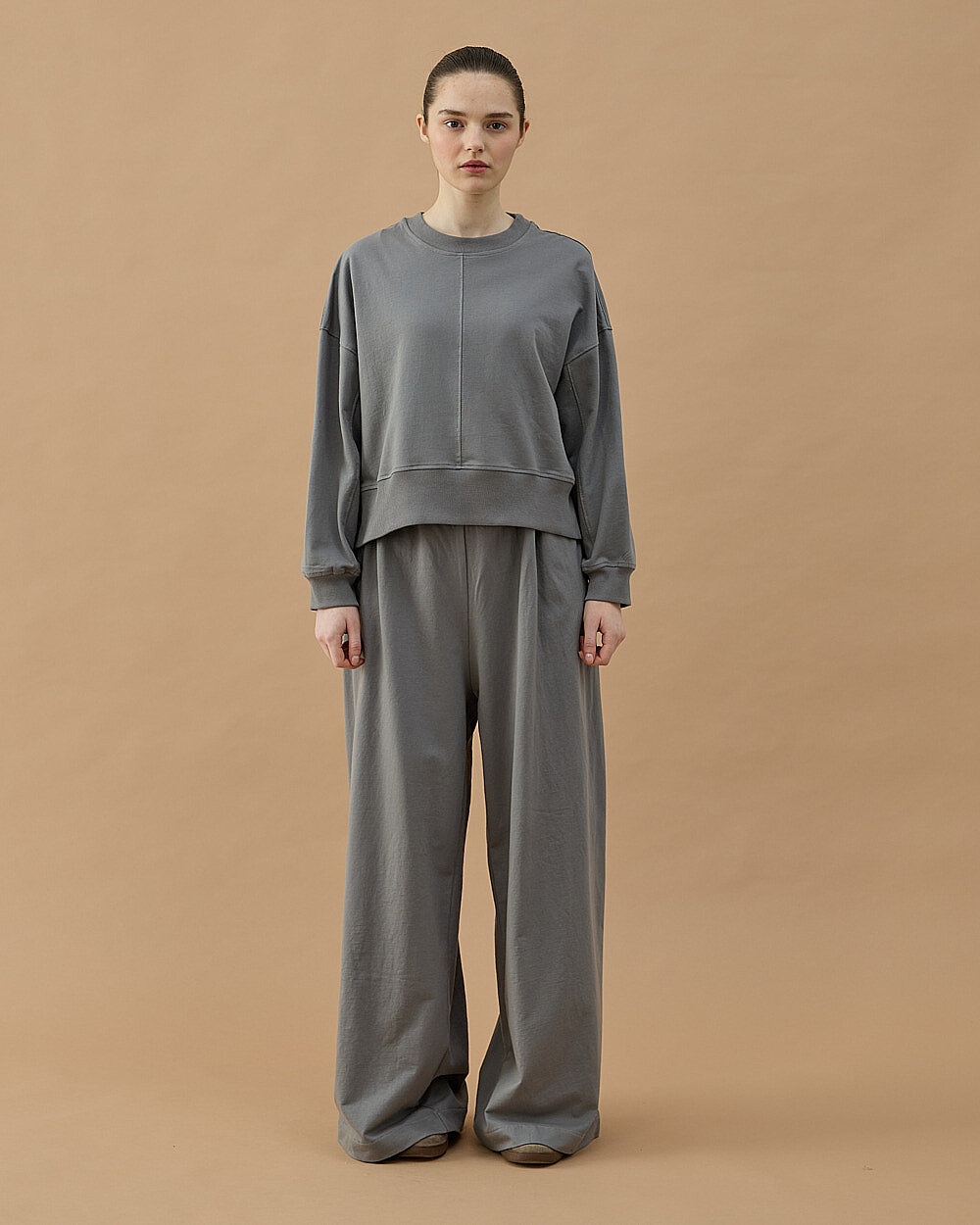 Cotton İki İplik Takım Gri - Aybikestil