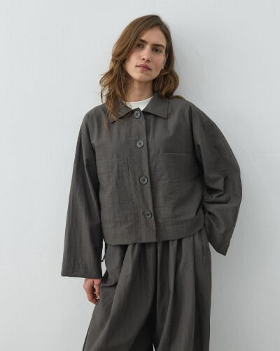 Crash Cepli Kısa Gömlek Antrasit 