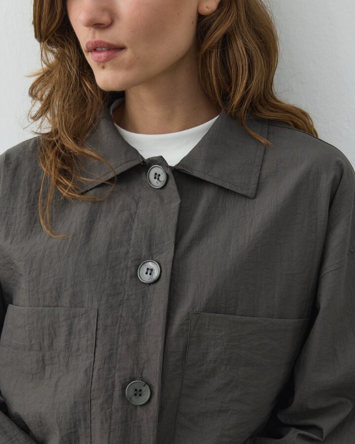 Crash Cepli Kısa Gömlek Antrasit - Aybikestil (1)