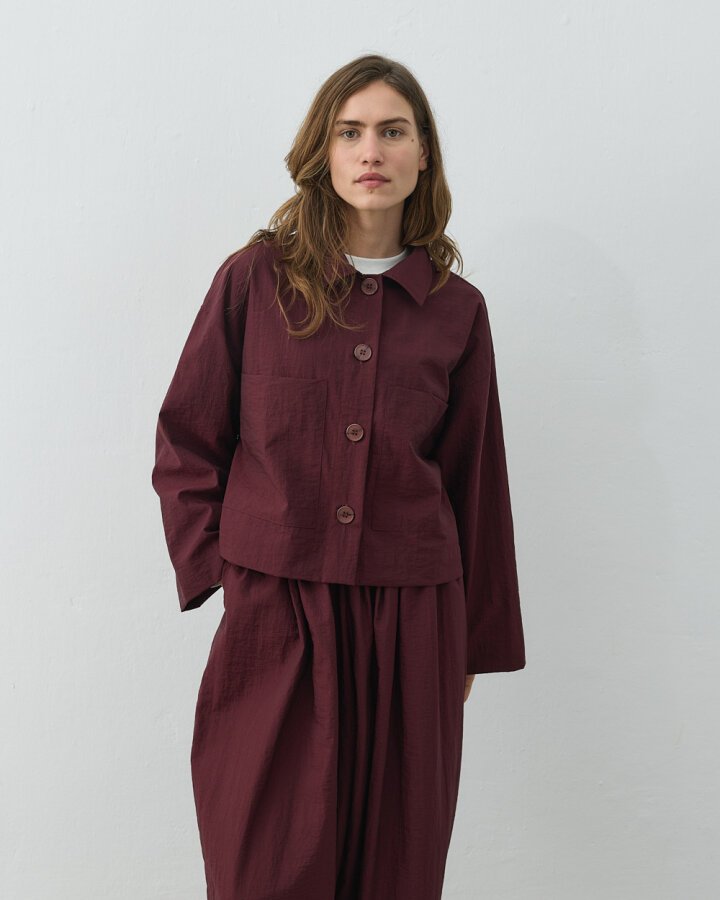 Crash Cepli Kısa Gömlek Bordo - Aybikestil (1)