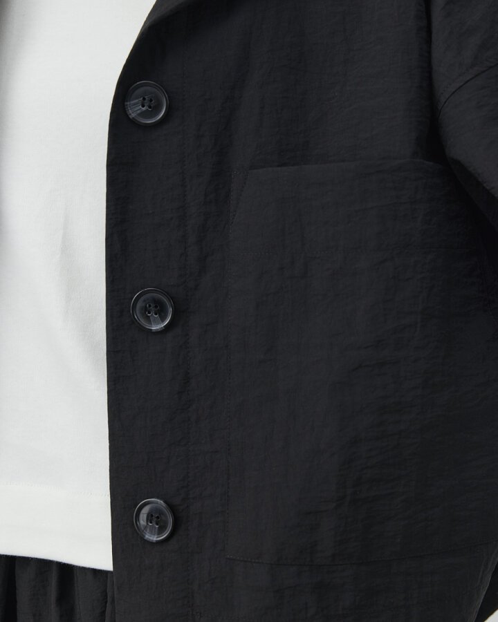 Crash Cepli Kısa Gömlek Siyah - Aybikestil (1)