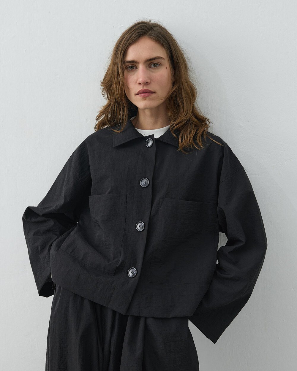 Crash Cepli Kısa Gömlek Siyah - Aybikestil