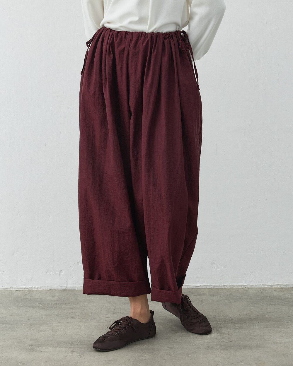 Crash Yandan Ayarlanan Pantolon Bordo - Aybikestil