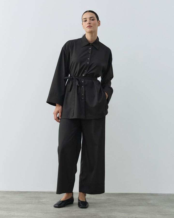 Culotte Pantolon Gömlek Takım Acı Kahve