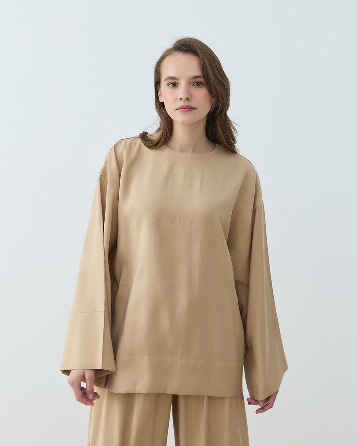 Cupra Kimono Bluz Kum