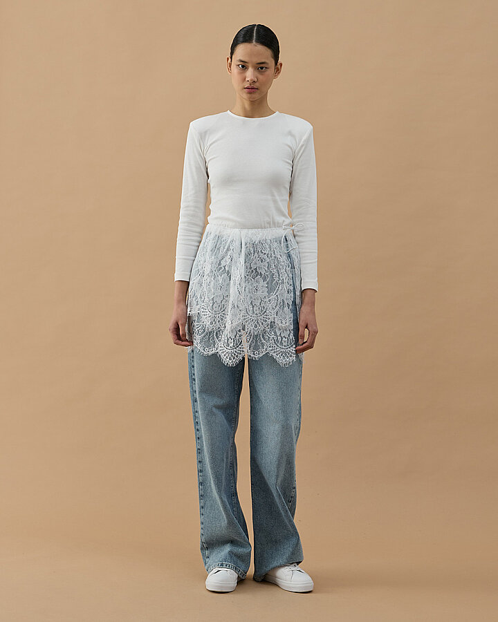 Dantel Çift Kat Yırtmaçlı Aksesuar İçlik Etek Siyah-Ekru Paket Siyah-Ekru - Aybikestil (1)