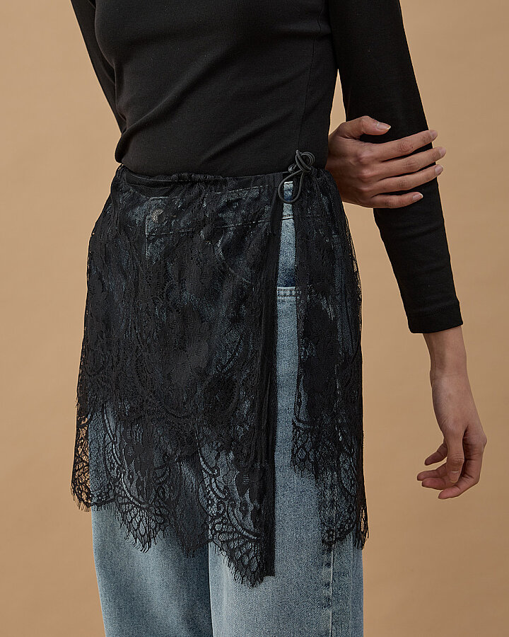 Dantel Çift Kat Yırtmaçlı Aksesuar İçlik Etek Siyah-Ekru Paket Siyah-Ekru - Aybikestil (1)