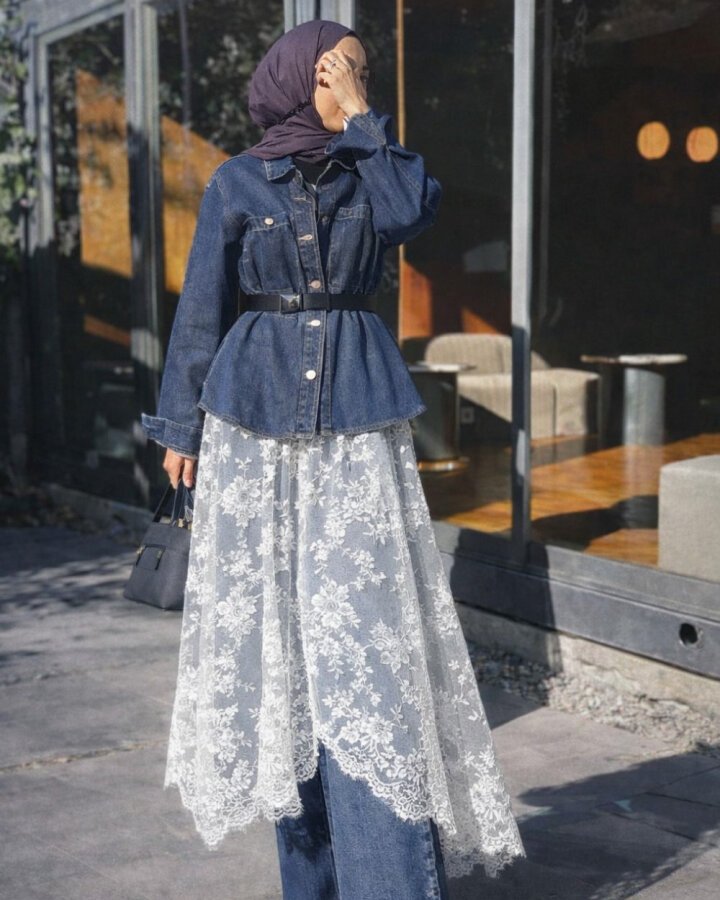 Dantel Pareo Yandan Bağlamalı Uzun İçlik Etek Ekru - Aybikestil (1)