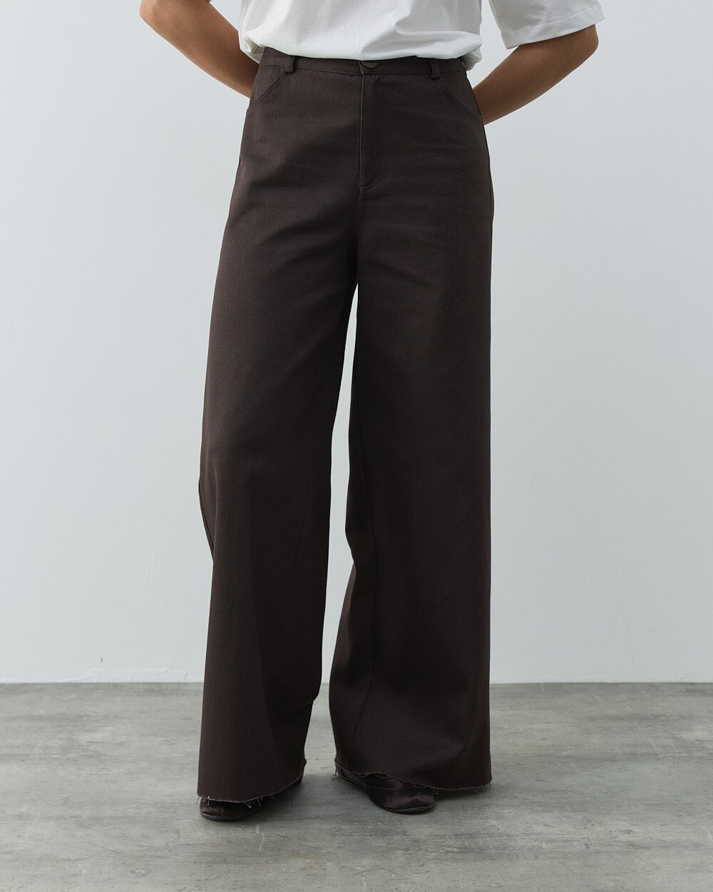 Denim Baggy Fit Pantolon Kahve - 