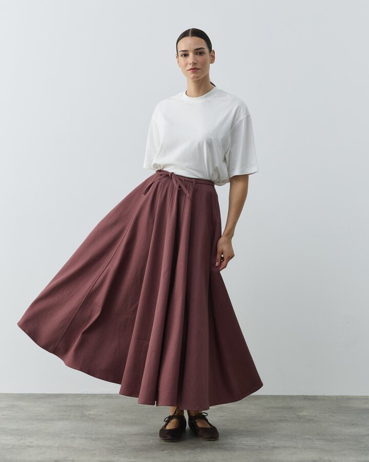 Denim Parçalı Volum Etek Sumak - (1)