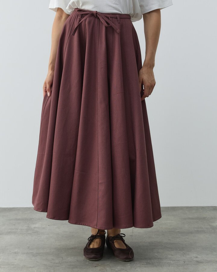 Denim Parçalı Volum Etek Sumak