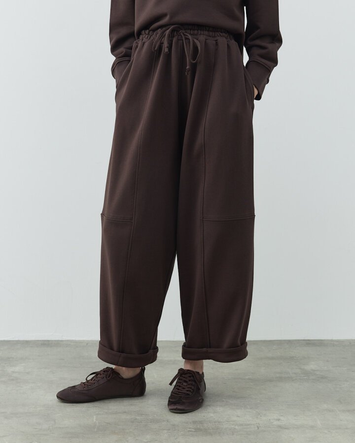 Diagonal Üç İplik Balon Fit Kesikli Eşofman Altı Acı Kahve - Aybikestil (1)