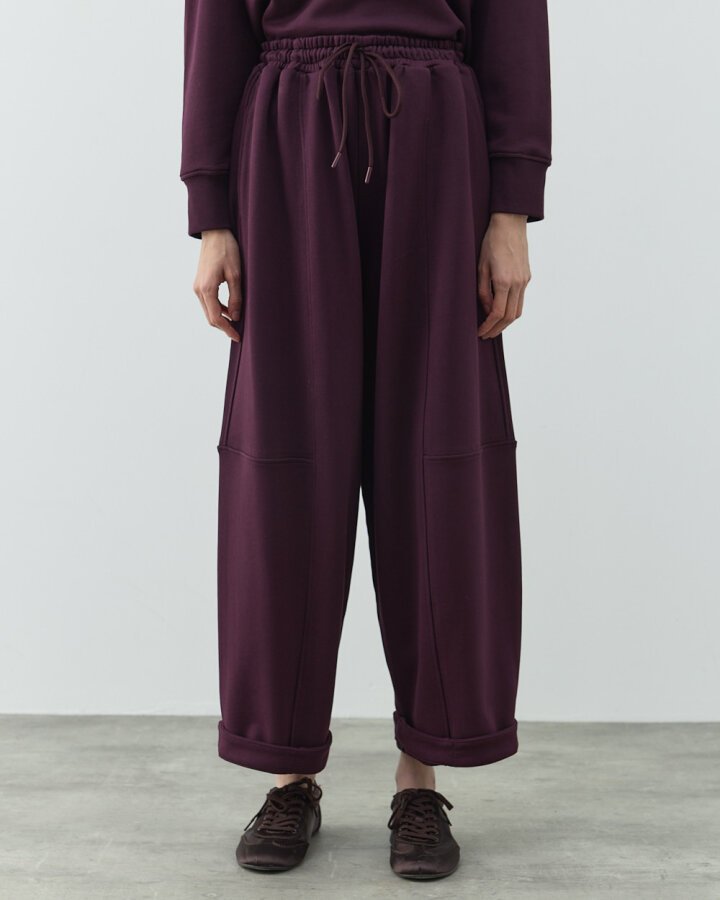 Diagonal Üç İplik Balon Fit Kesikli Eşofman Altı Mürdüm - Aybikestil