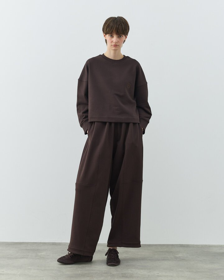 Diagonal Üç İplik Crop Sweat Acı Kahve - Aybikestil (1)