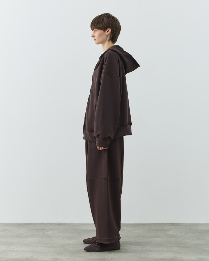 Diagonal Üç İplik Fermuarlı Kapüşonlu Sweatshirt Acı Kahve - Aybikestil (1)